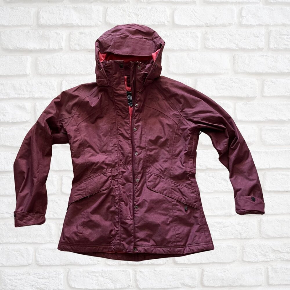 The North Face Women's Hyvent Coat, Size Small, Midnight Mauve with Pink Quilted